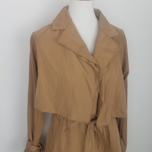 Mango Brown Modal Trench Coat Collared - Picture 4 of 7